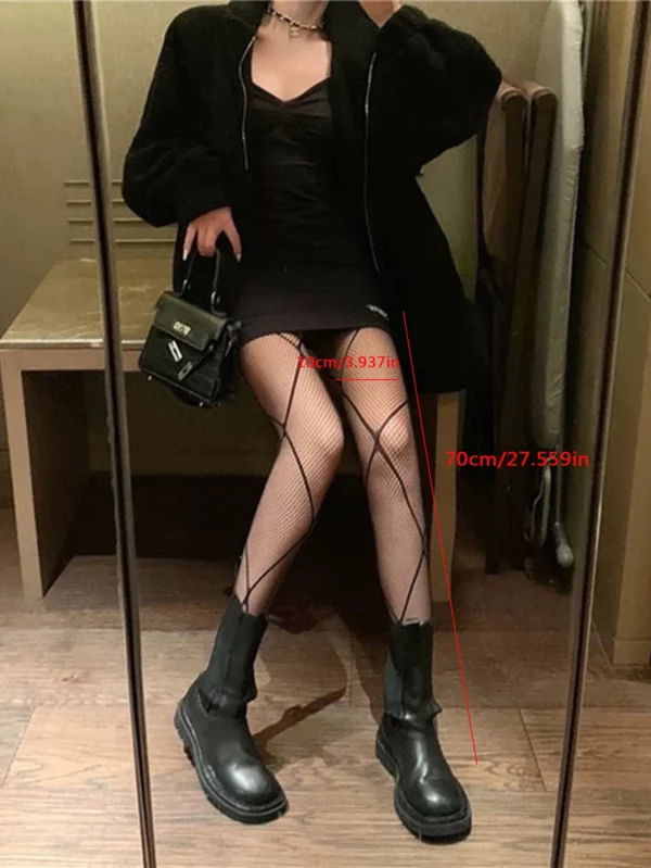 Fishnet Tights Females Cosplay Women Jacquard Hollow Temptation Mesh Stockings - Image 3