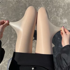 Sexy Women Stockings Oil Shiny Lingerie Elastic Hot Ultrathin Bling Tights Clubwear Female Glossy Pantyhose Clothing